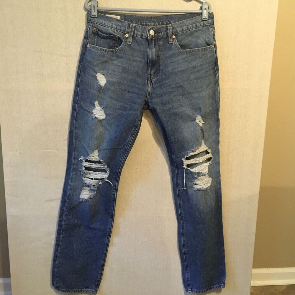 Levi’s 502 32x34 regular taper grated warp DX distressed big E denim